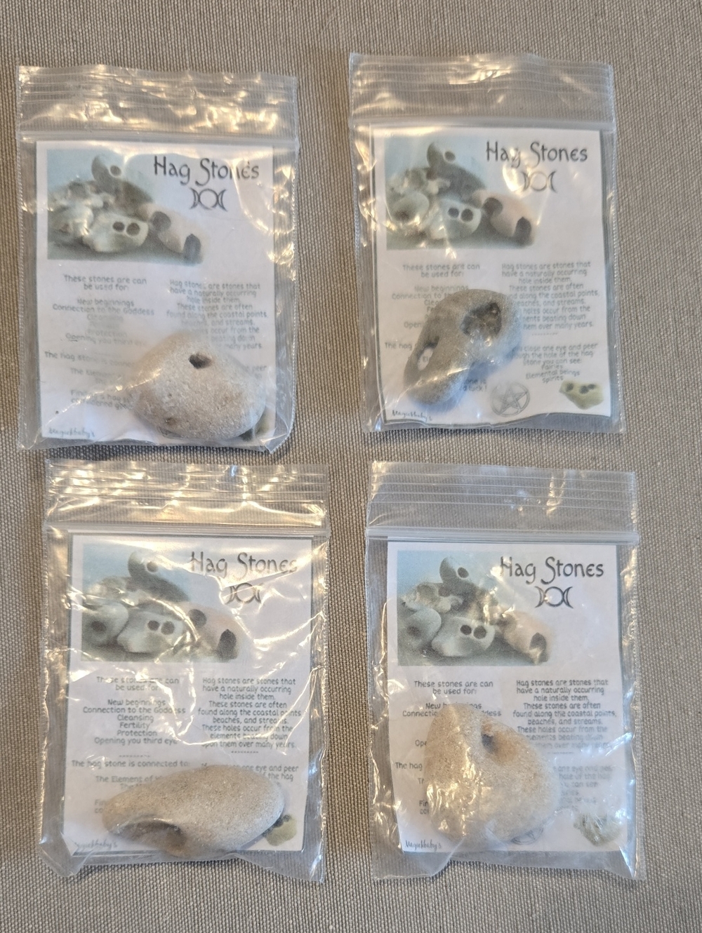 🪨 Natural Hag Stone / Witch Stone – Holey Stone w/ Info Card